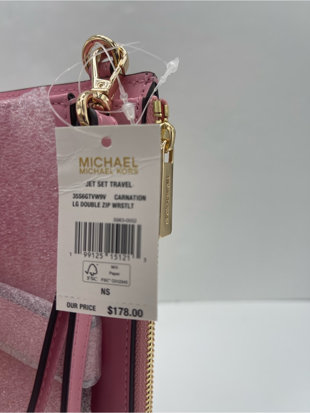 MICHAEL KORS Jet Set Travel Lg Double Zip Printed Signature Logo Wristlet Wallet - Picture 11 of 16
